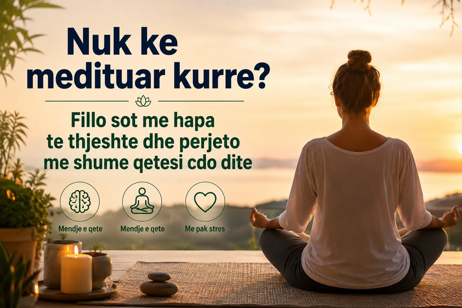 Nuk ke medituar kurre? Fillo sot me hapa te thjeshte dhe perjeto me shume qetesi cdo dite